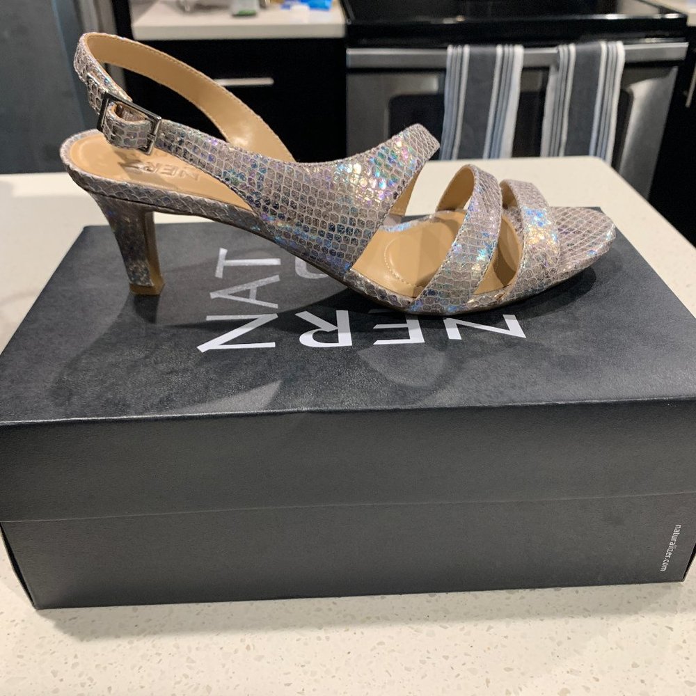Naturalizer Taimi Silver Snake Heels -Sz 10M
